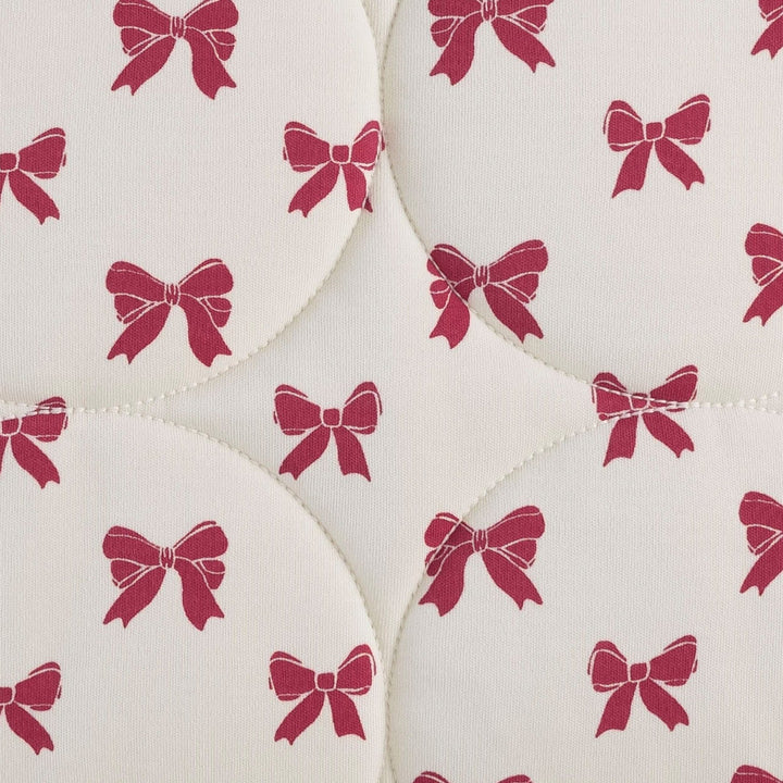 classic circle quilt | red bow | organic cotton interlock