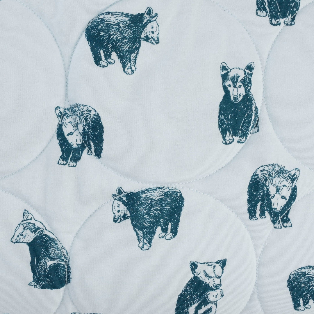 classic circle quilt | blue bear cubs | organic cotton jersey
