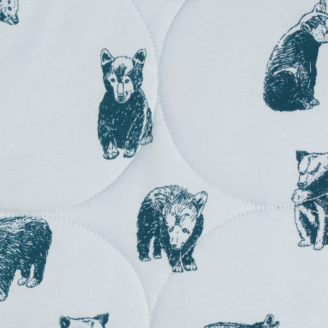 classic circle quilt | blue bear cubs | organic cotton jersey