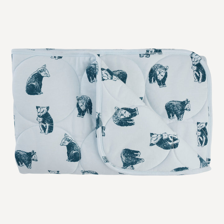classic circle quilt | blue bear cubs | organic cotton jersey