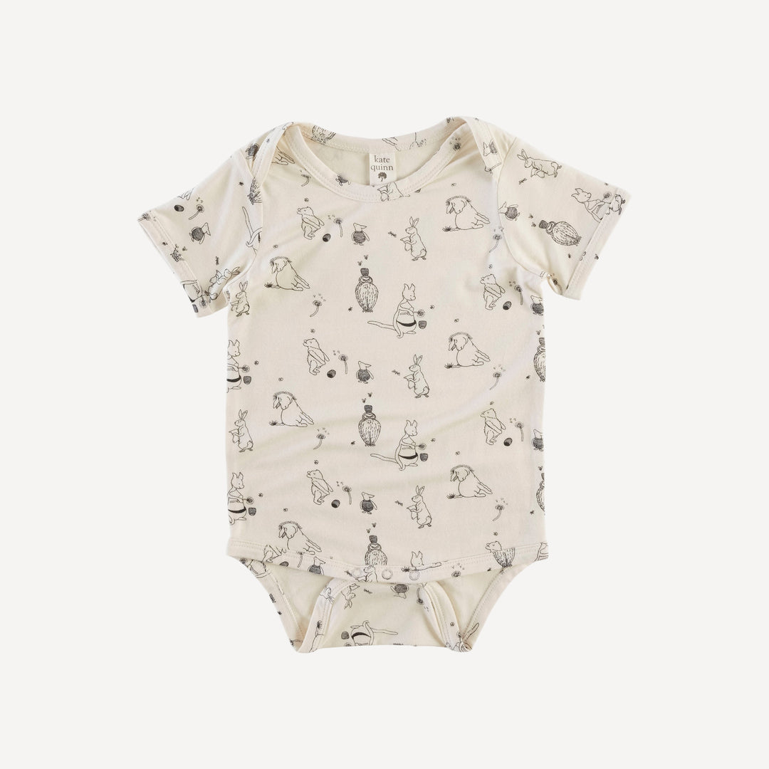 short sleeve lap neck bodysuit | classic pooh & friends | bamboo