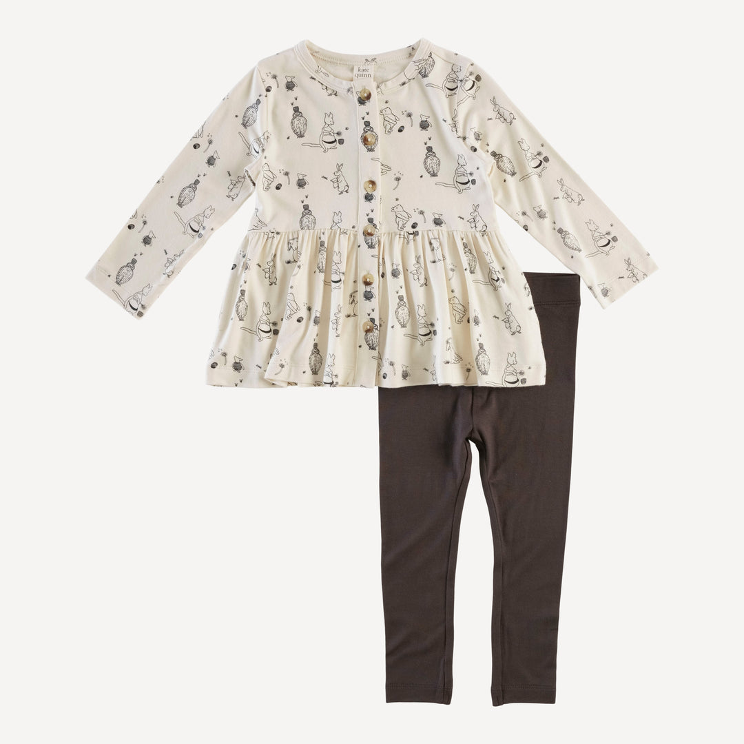 long sleeve button top + legging set | classic pooh & friends | bamboo