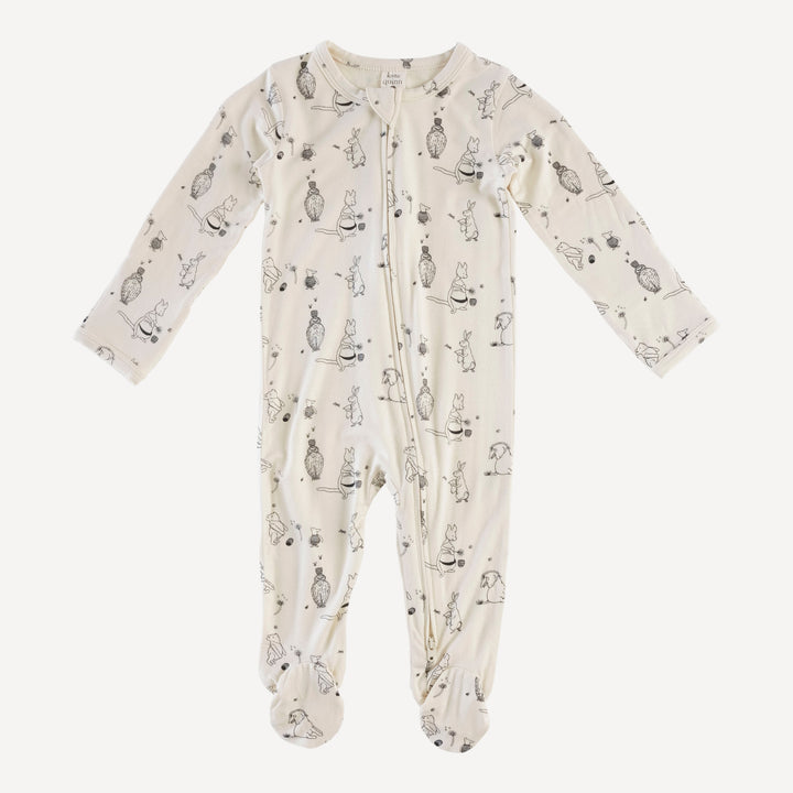 long sleeve zipper footie | classic pooh & friends | bamboo