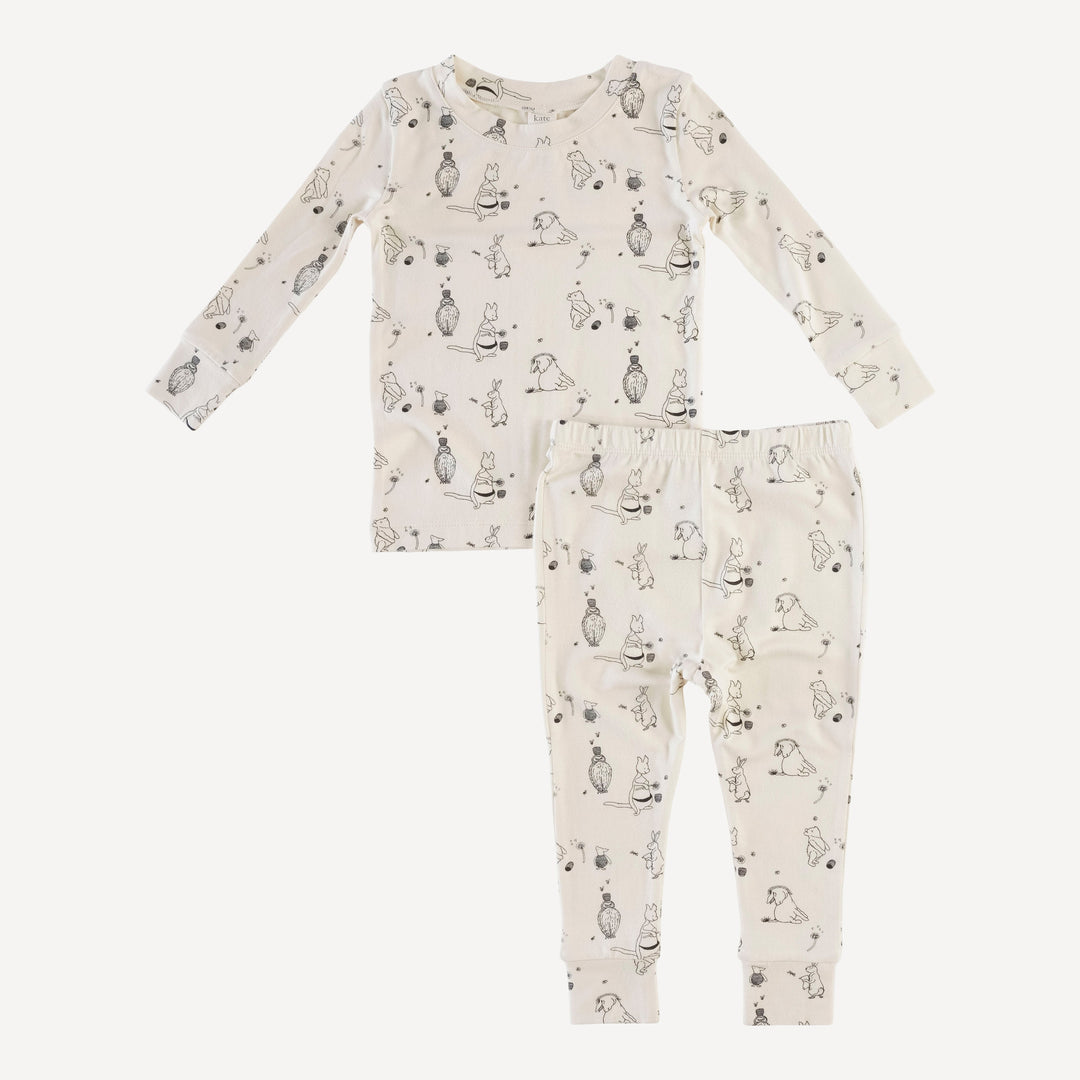 long sleeve crew neck pj set | classic pooh & friends | bamboo