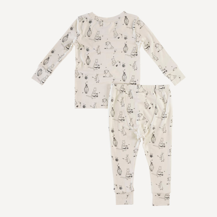 long sleeve crew neck pj set | classic pooh & friends | bamboo