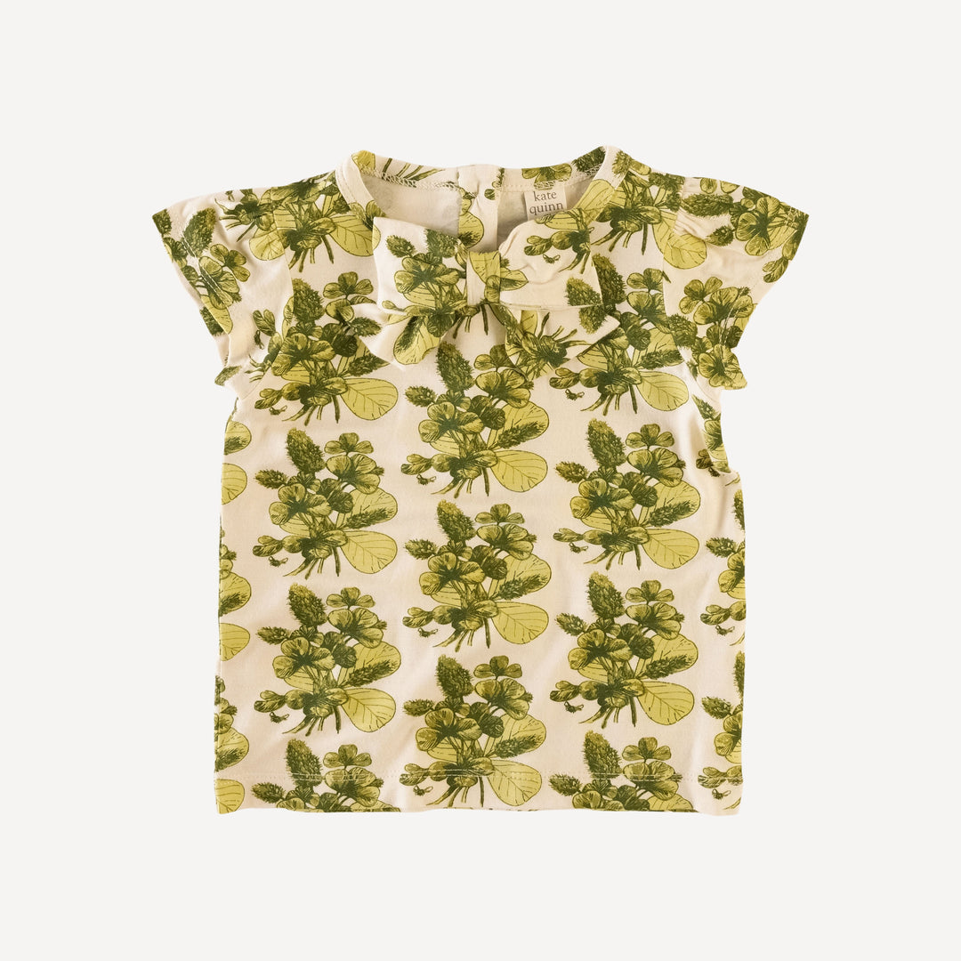 cap sleeve bow top | clover bouquet | bamboo