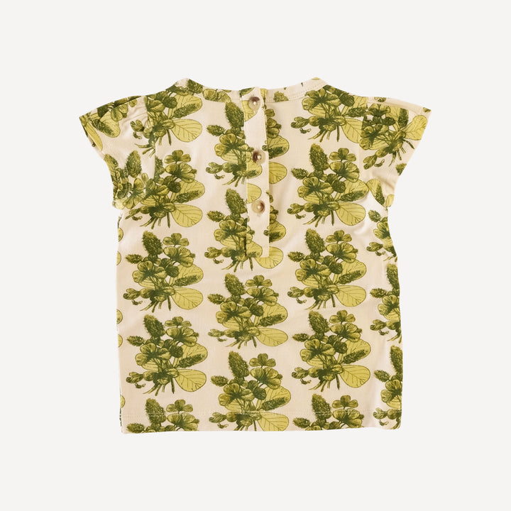 cap sleeve bow top | clover bouquet | bamboo