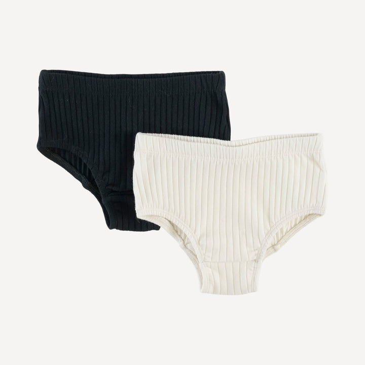 underwear set of two | coconut | organic cotton wide rib