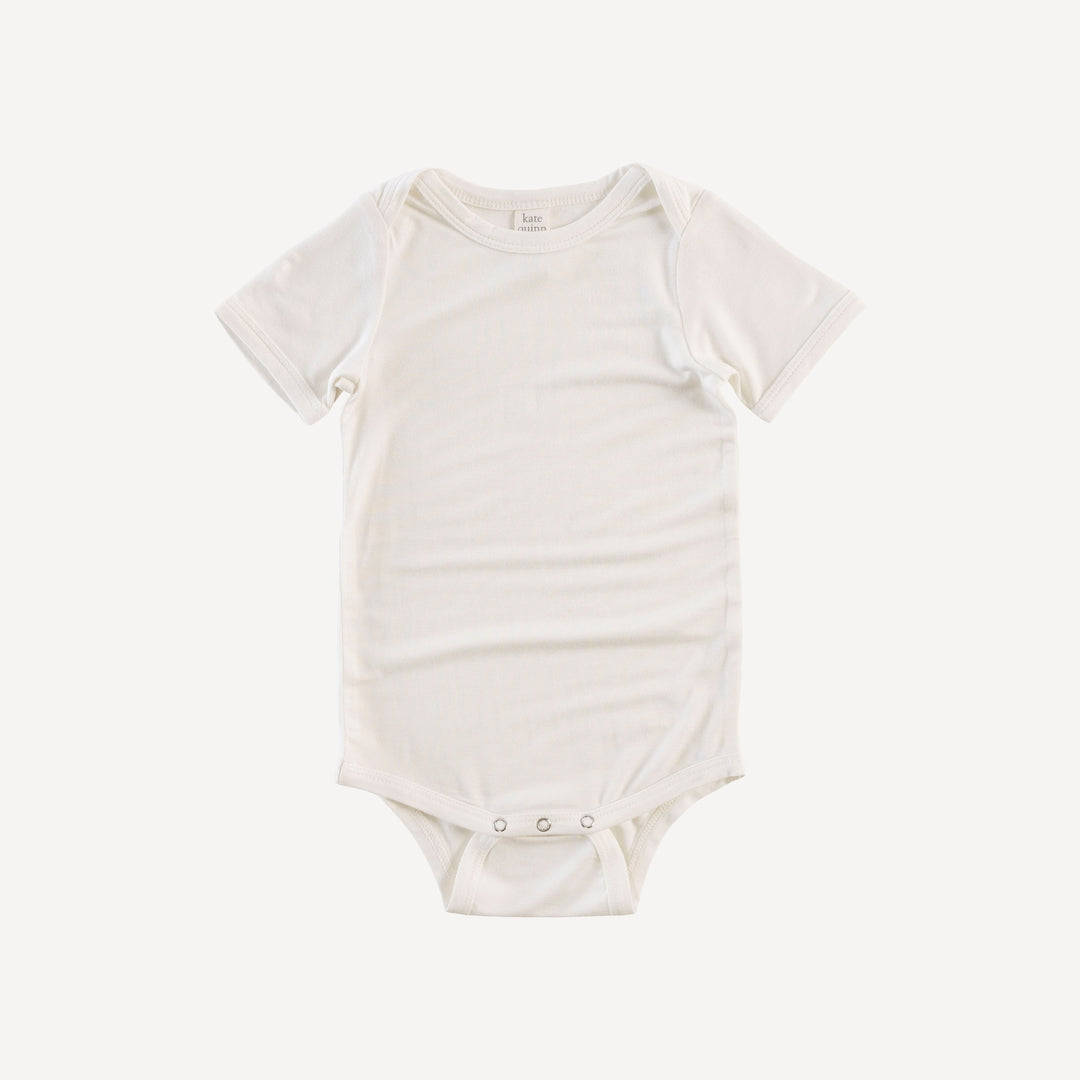 short sleeve lap neck bodysuit | coconut | lenzing modal