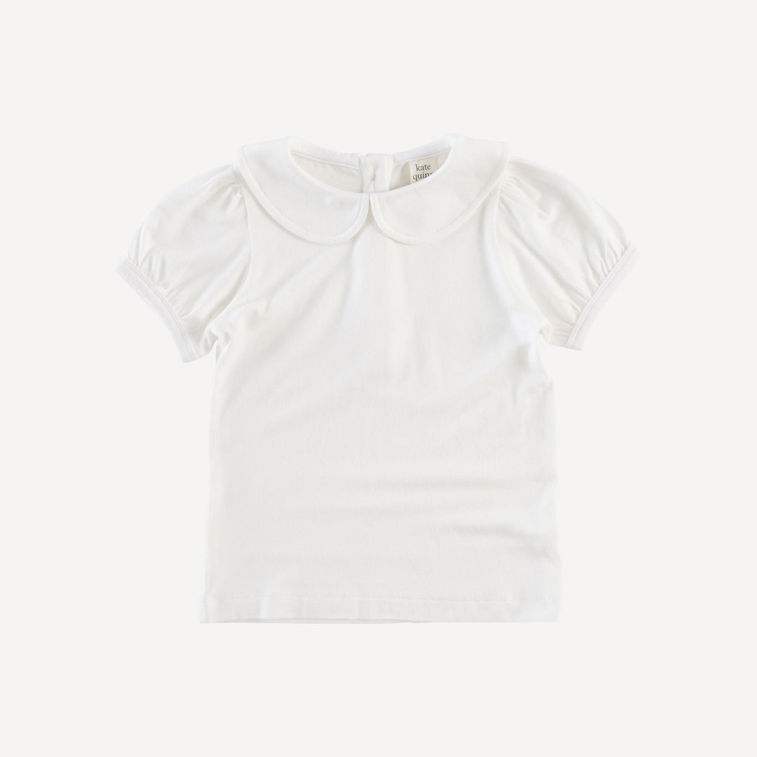 short sleeve peter pan top | coconut | bamboo