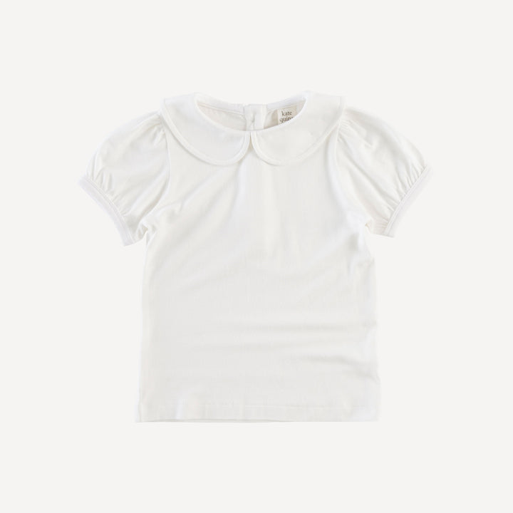 short sleeve peter pan top | coconut | bamboo