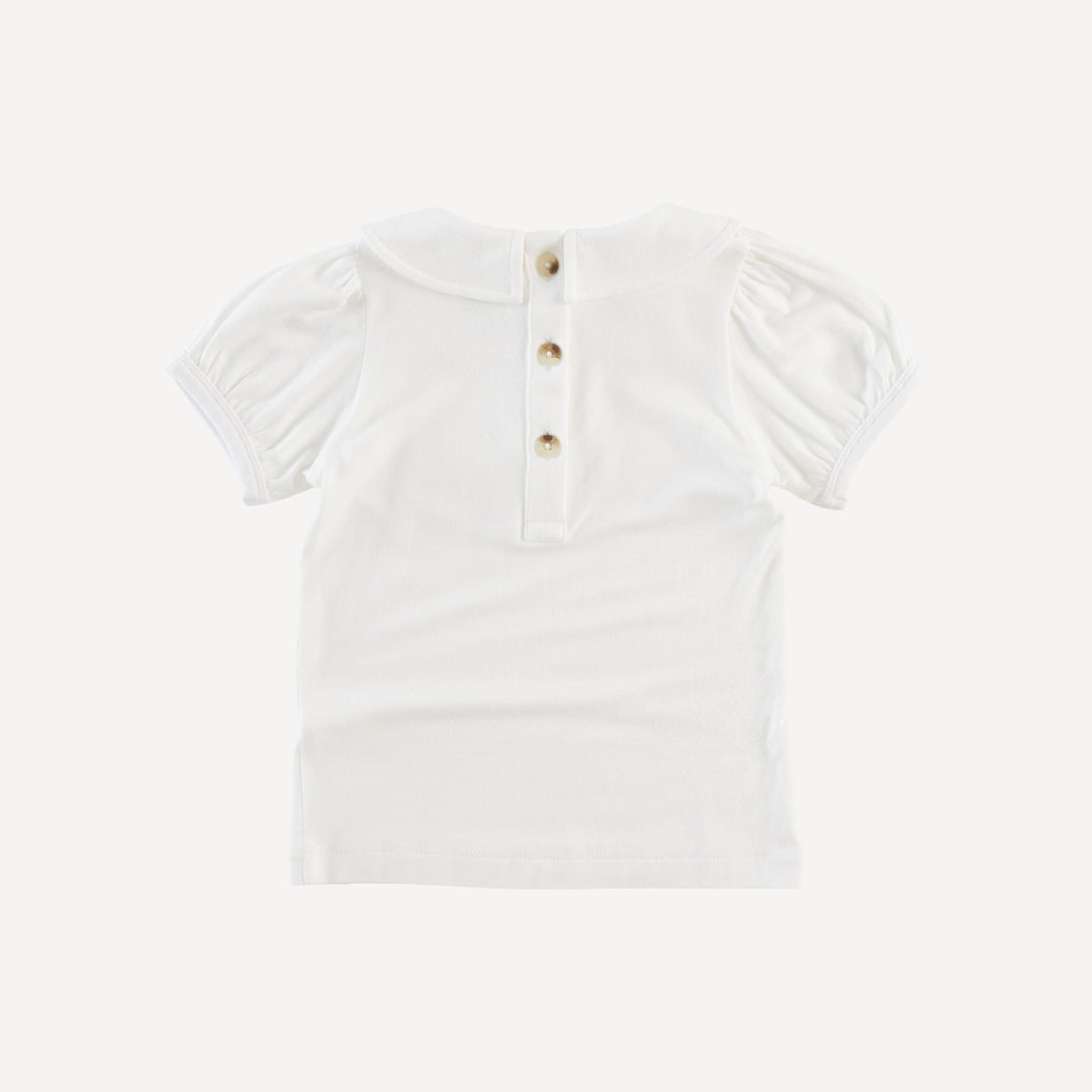 short sleeve peter pan top | coconut | bamboo
