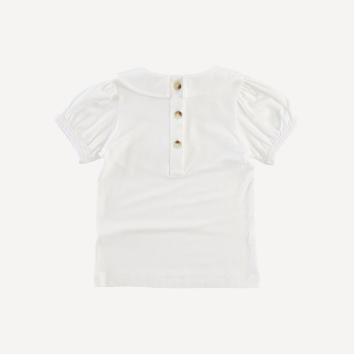 short sleeve peter pan top | coconut | bamboo