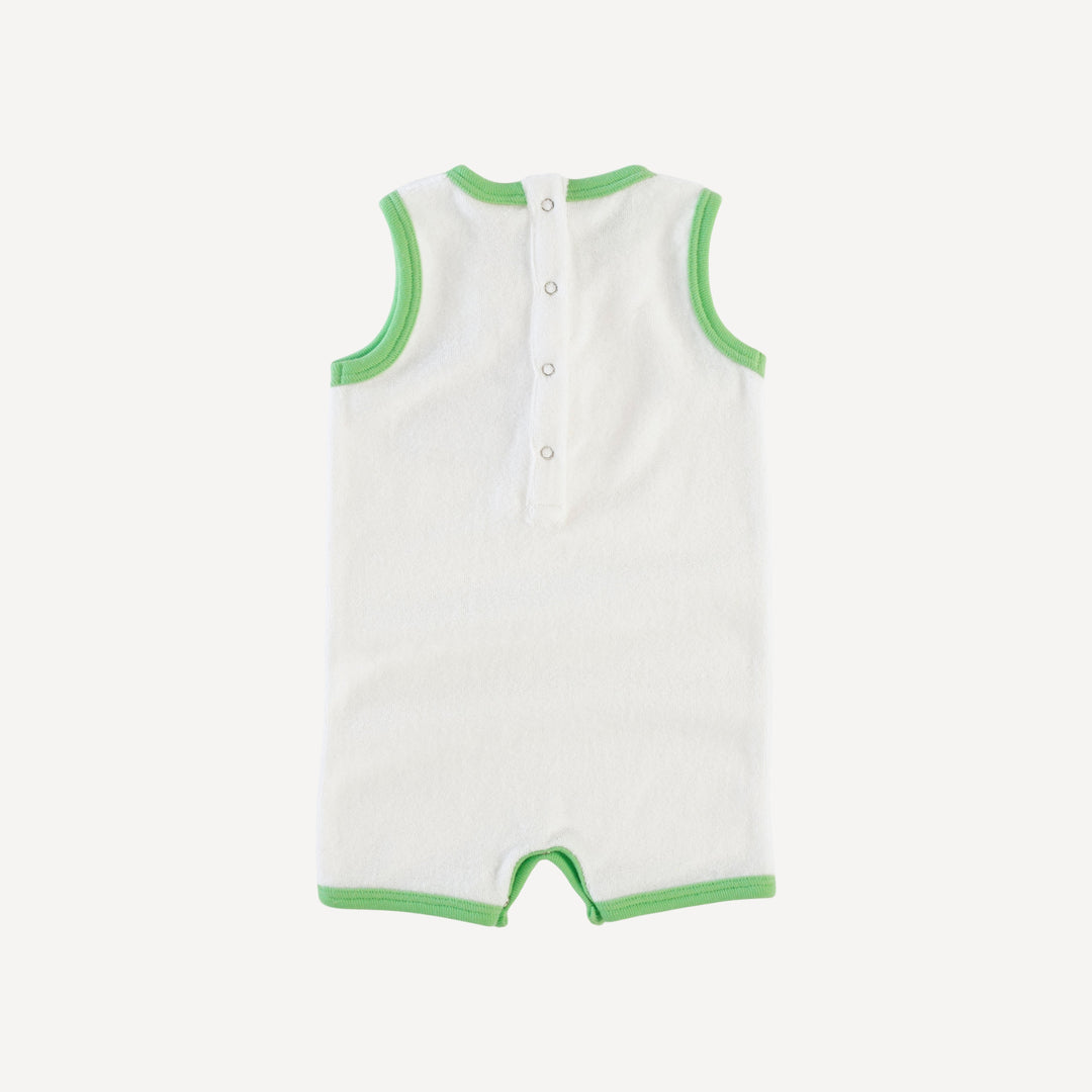 sleeveless ringer shortie | coconut | organic cotton terry