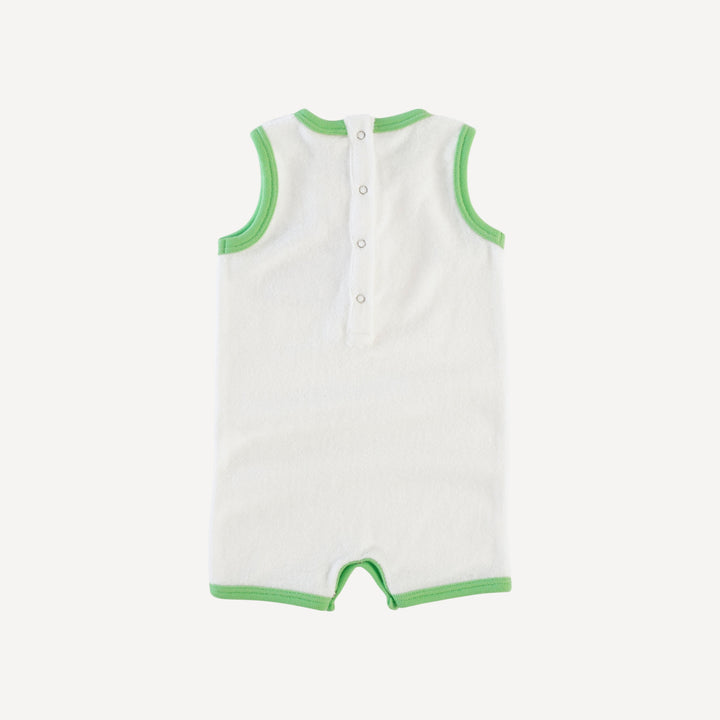 sleeveless ringer shortie | coconut | organic cotton terry