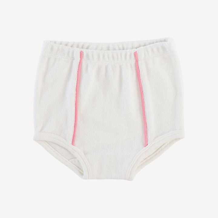 piped retro halter sunsuit | coconut | organic cotton terry