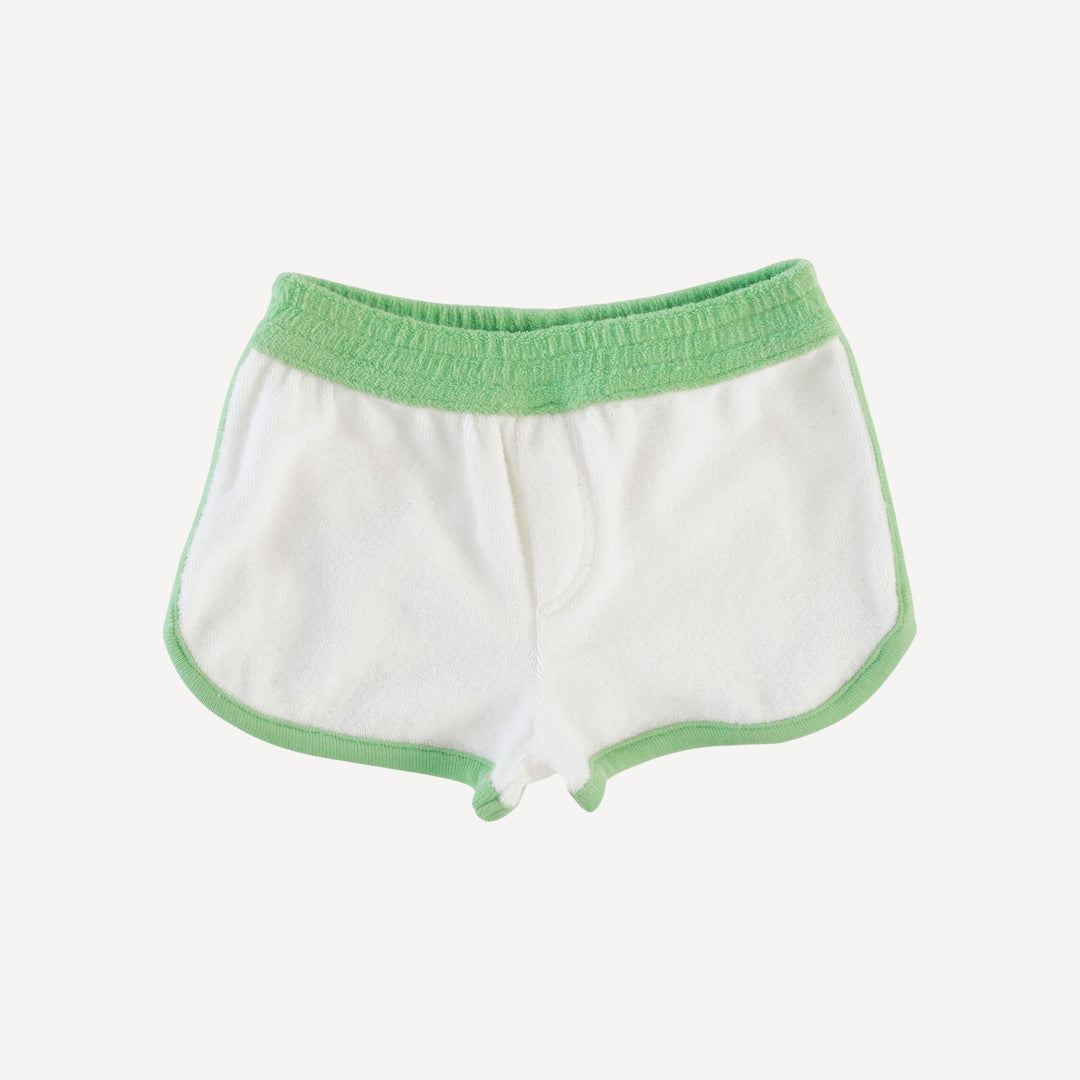retro track short | coconut | organic cotton terry