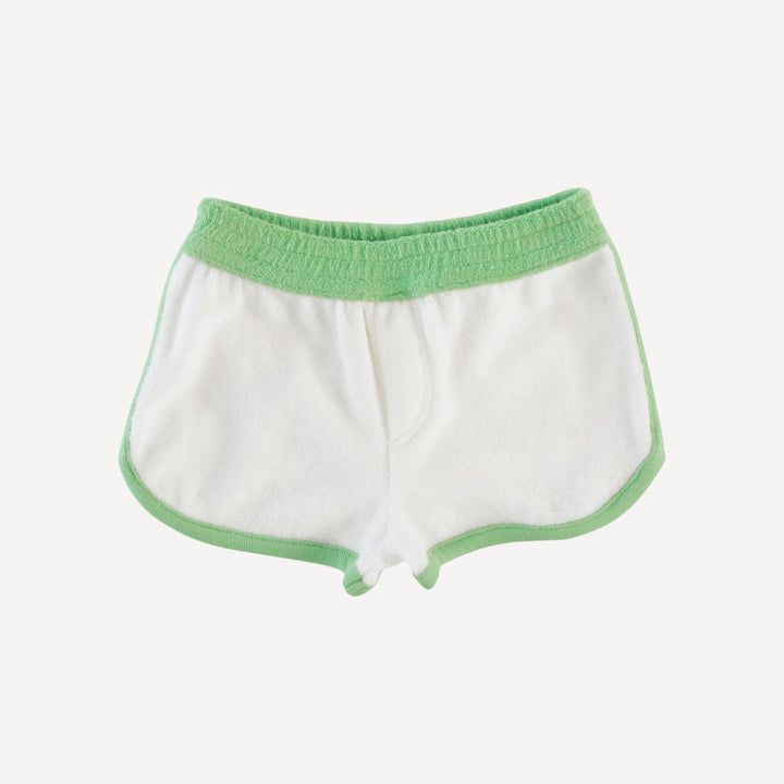 retro track short | coconut | organic cotton terry