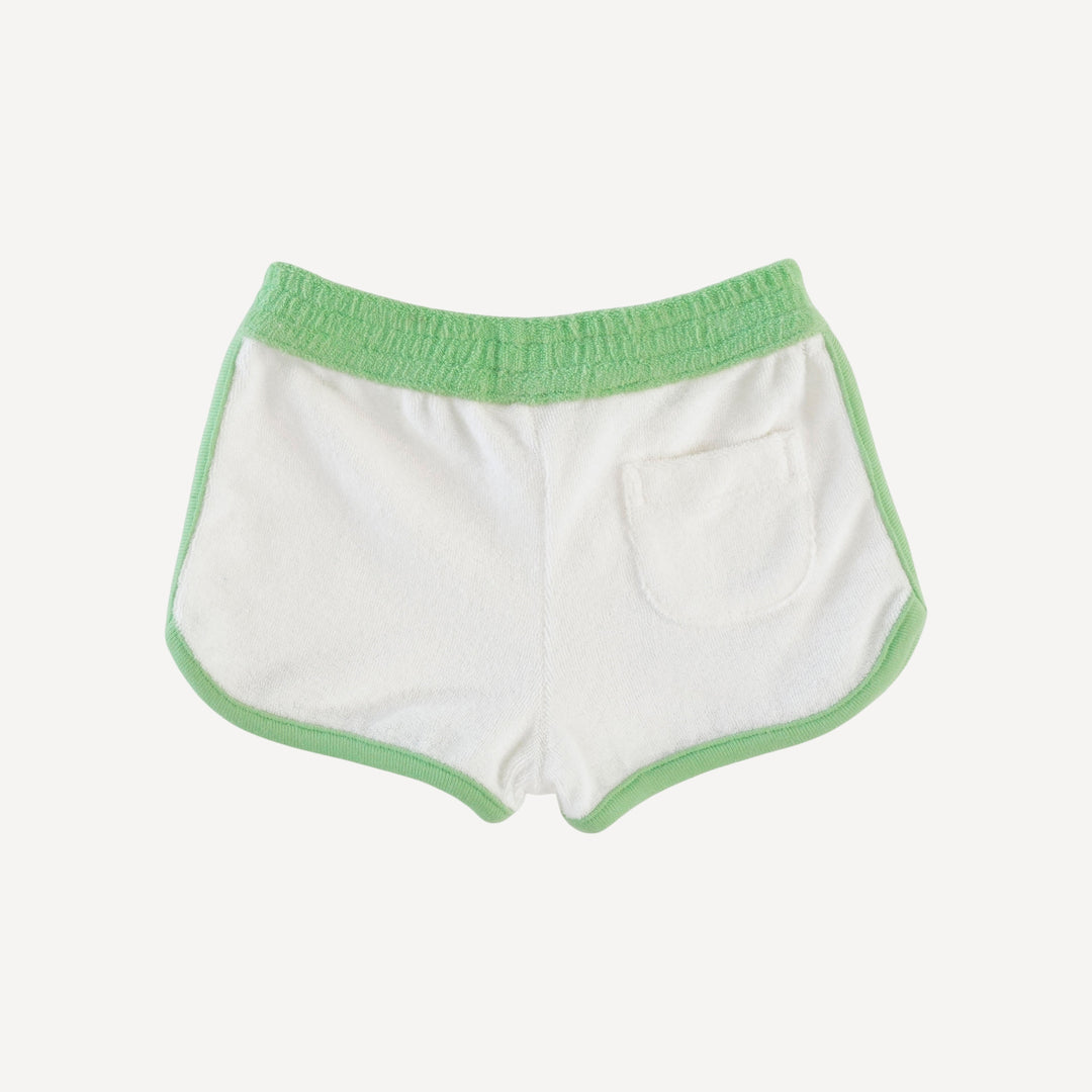 retro track short | coconut | organic cotton terry