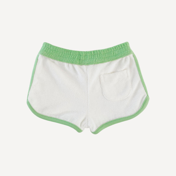 retro track short | coconut | organic cotton terry