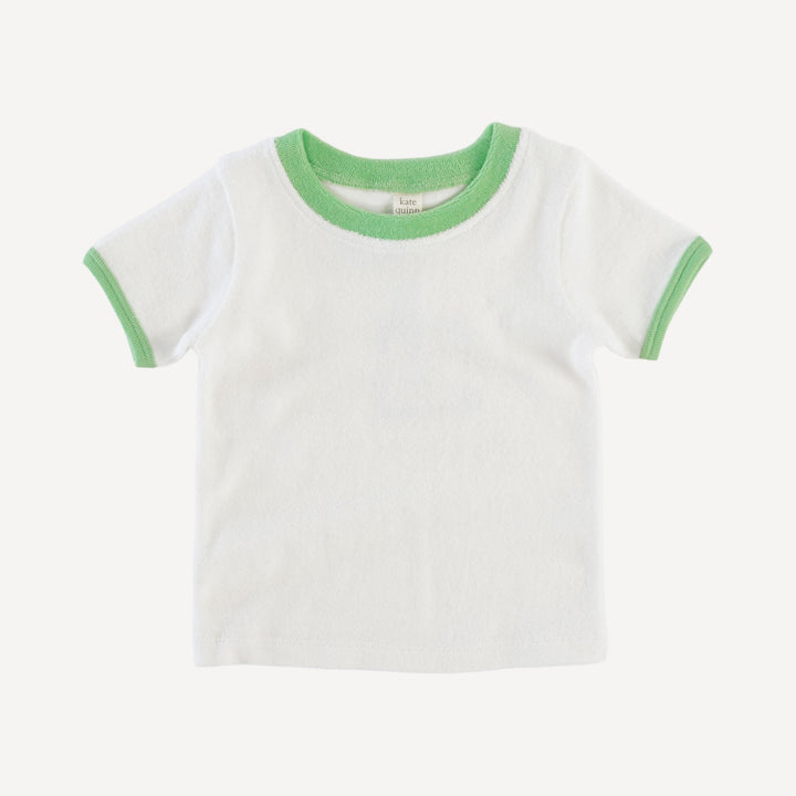 short sleeve ringer tee | coconut | organic cotton terry