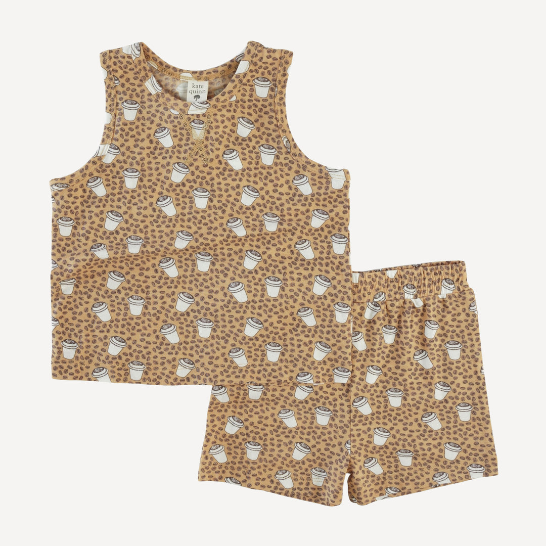 topstitch tank + short set | coffee bean | lenzing modal