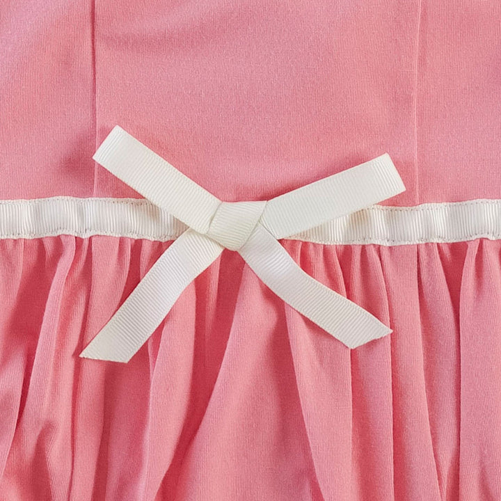 spaghetti bow bubble | coral pink | bamboo