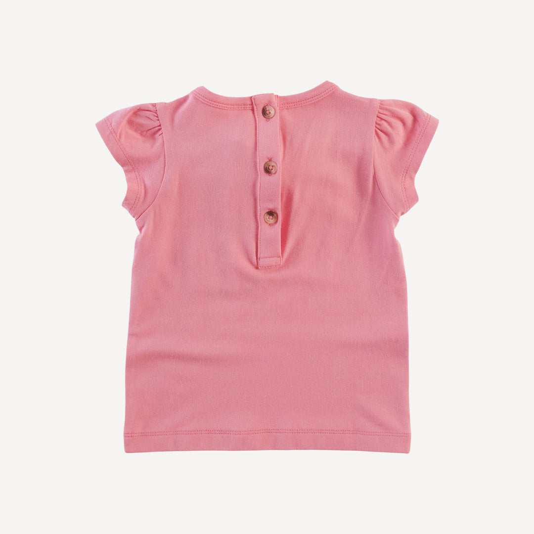 cap sleeve bow top | coral pink | bamboo