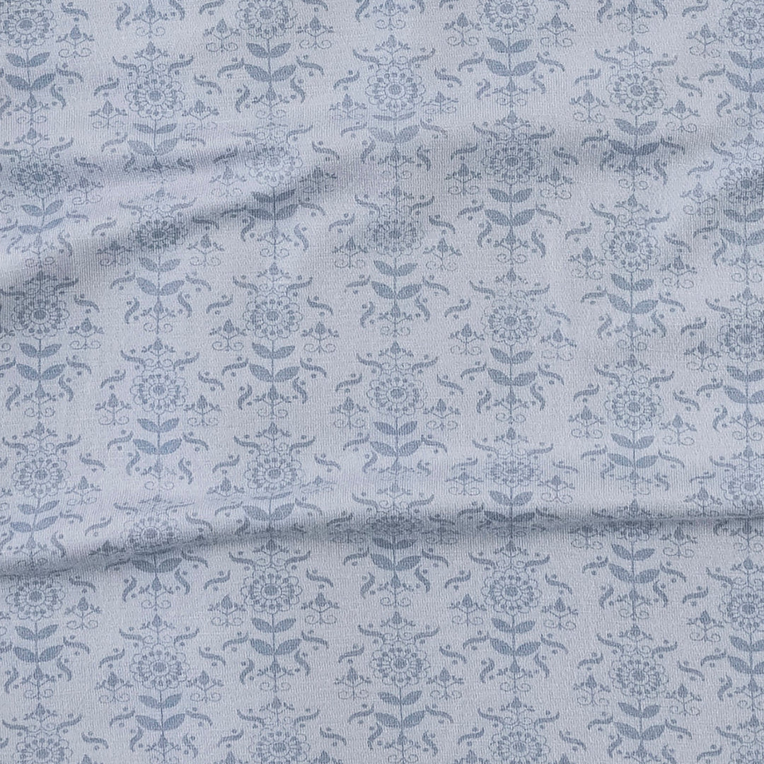 short sleeve relaxed jogger set | cornflower folk wallpaper | bamboo
