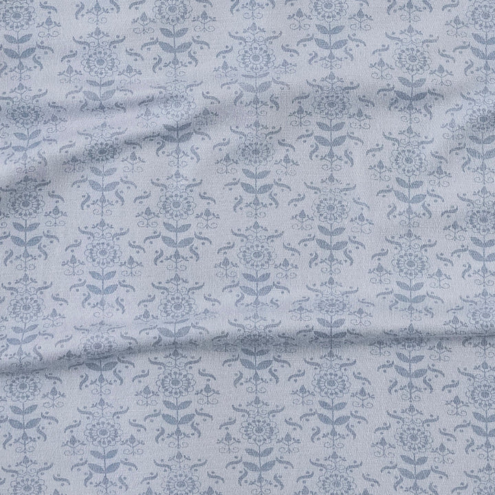 short sleeve relaxed jogger set | cornflower folk wallpaper | bamboo