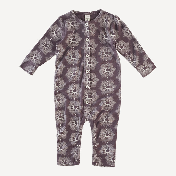 long sleeve button sport jumpsuit | cosmic moon | lenzing modal