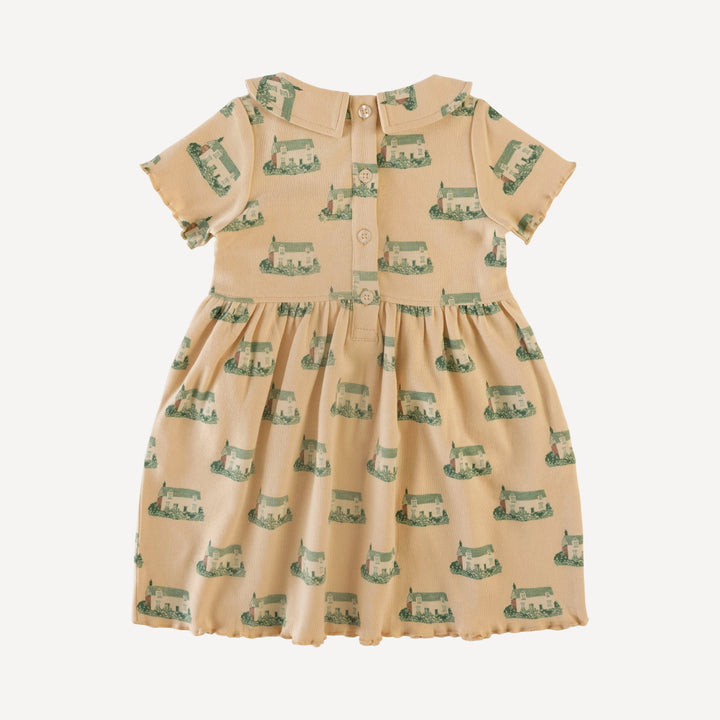 short sleeve peter pan dress | cottage | organic cotton interlock