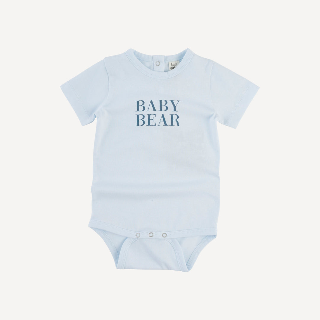 baby bear short sleeve crew neck bodysuit | country air | organic cotton jersey