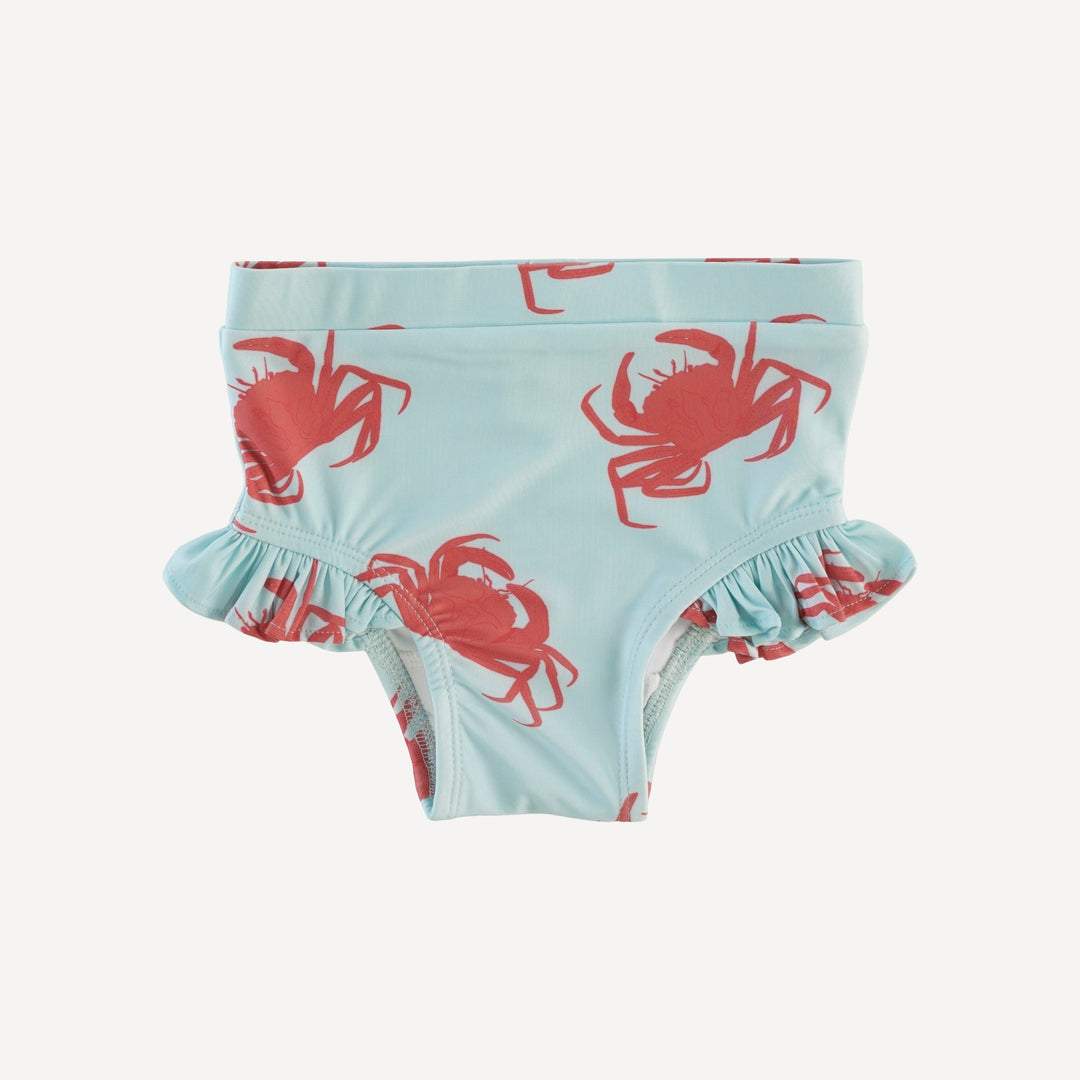 ruffle crop top and ruffle leg bottom swim set | crab | swim