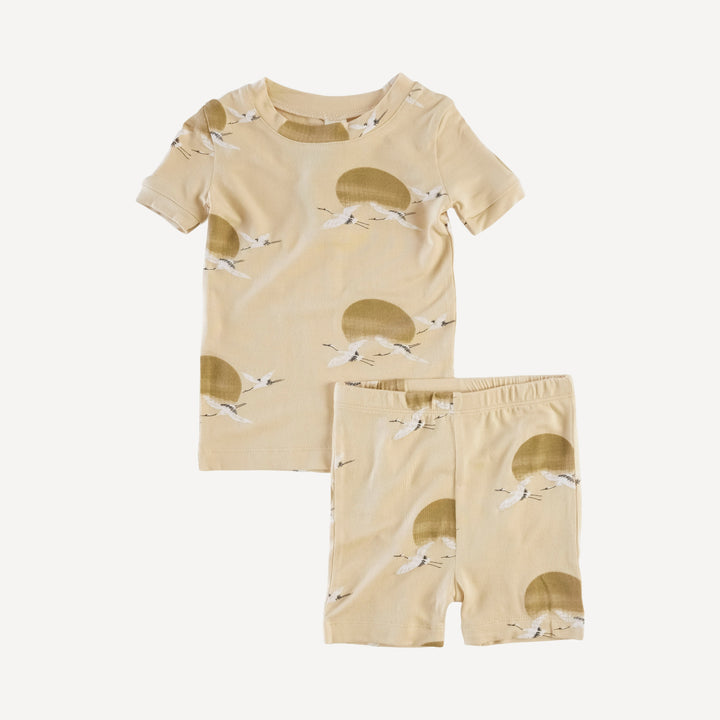 short sleeve crew neck shortie pj set | crane | modal