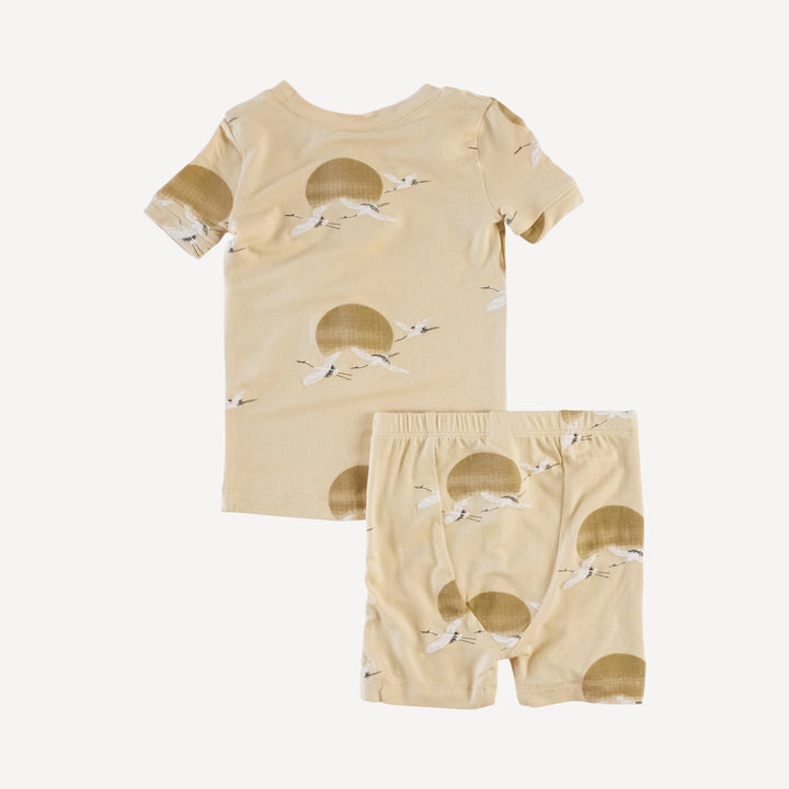 short sleeve crew neck shortie pj set | crane | modal