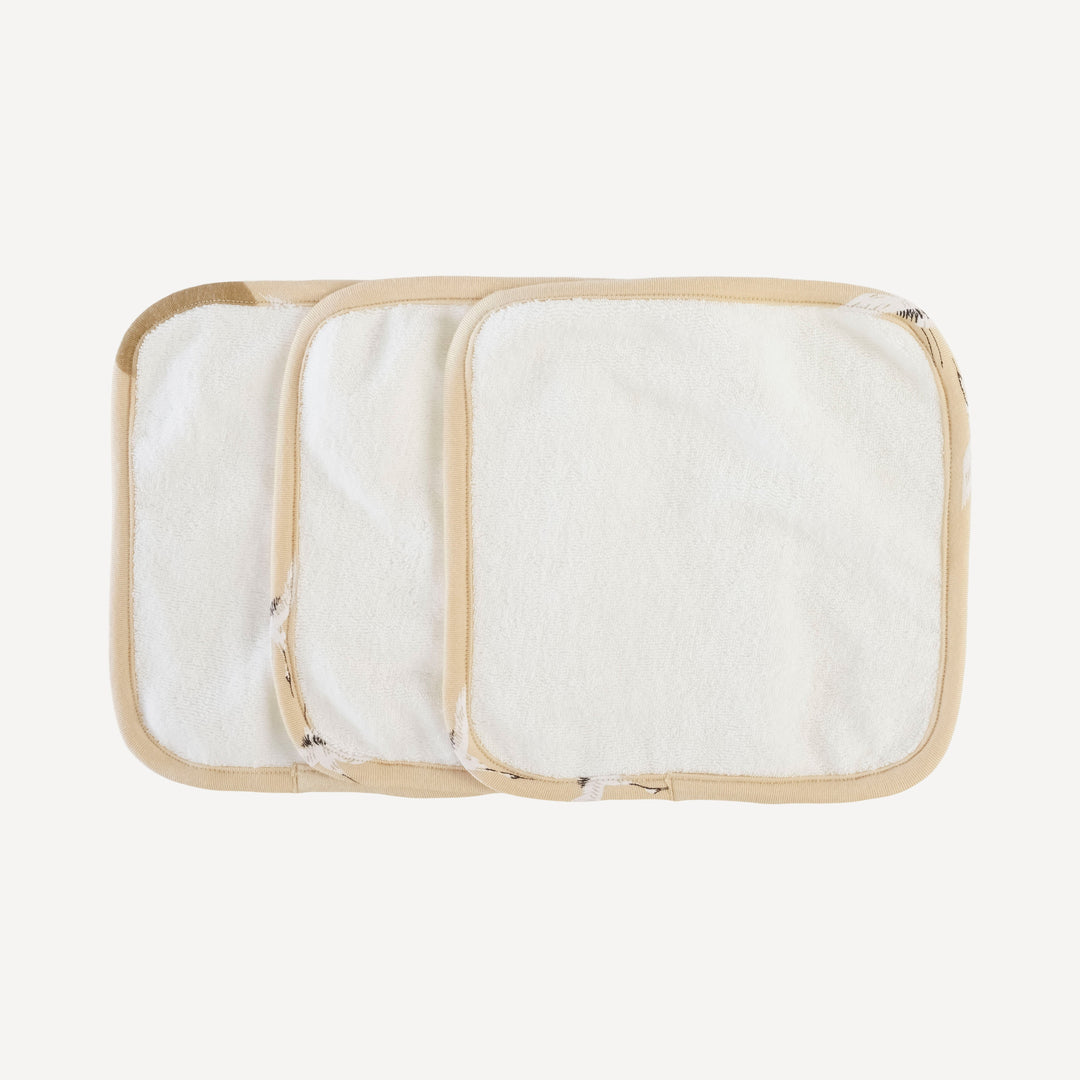 set of 3 washcloths | crane | modal