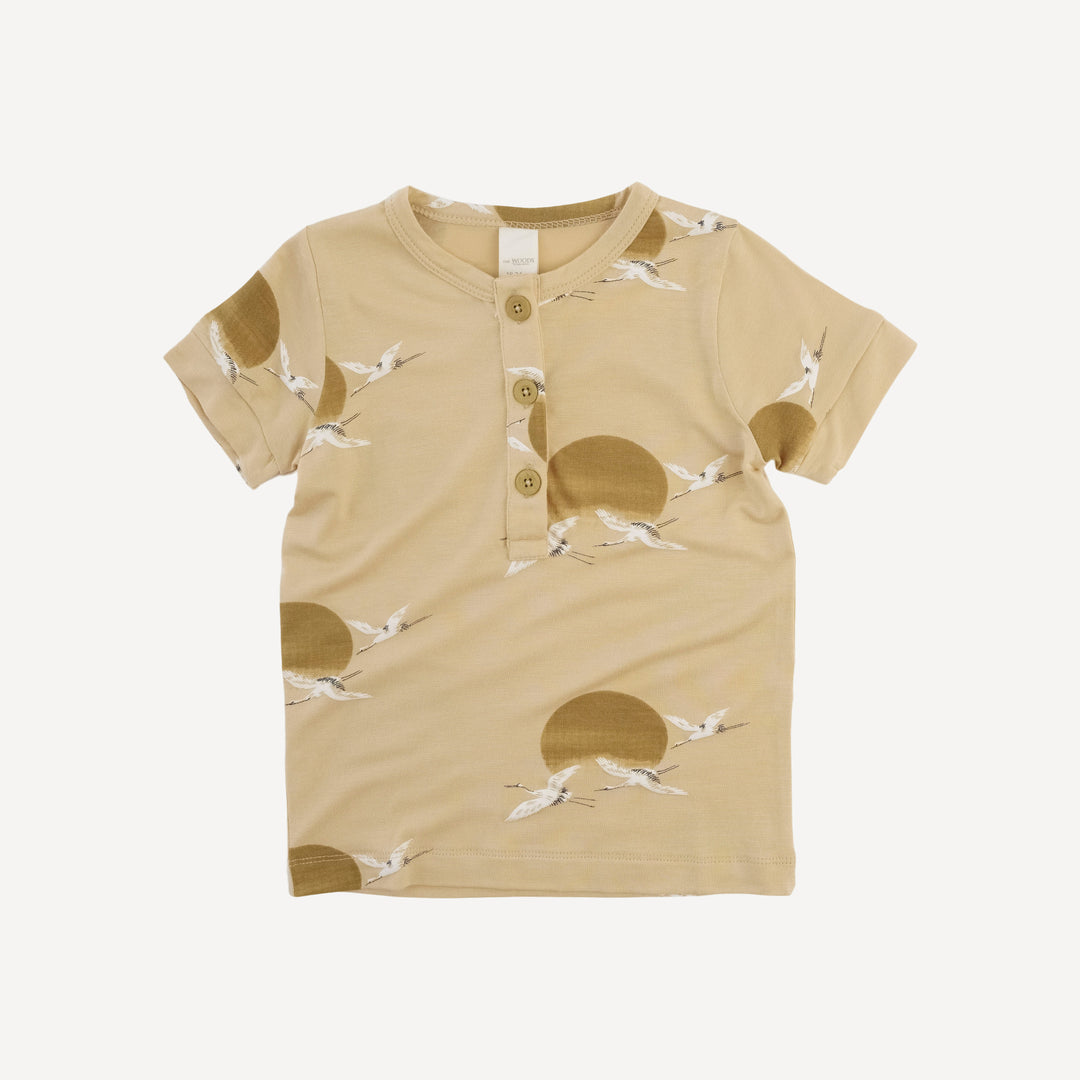 short sleeve sport henley shirt | crane  | modal