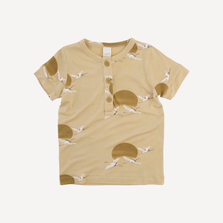 short sleeve sport henley shirt | crane  | modal