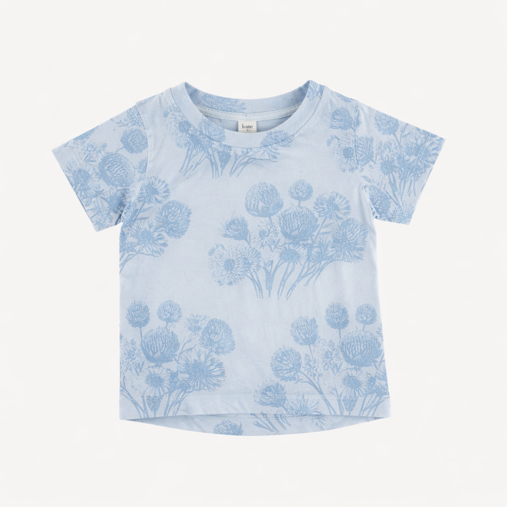 short sleeve essential boxy tee | blue dahlia | organic cotton jersey