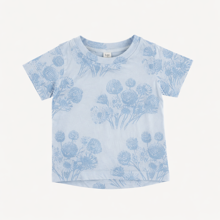 short sleeve essential boxy tee | blue dahlia | organic cotton jersey