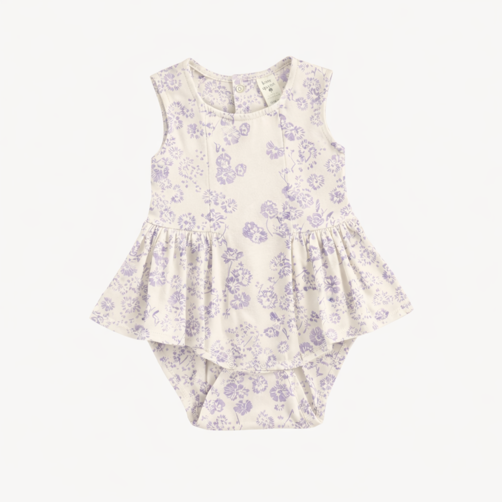sleeveless square neck ballerina bubble | lilac scatter | organic cotton jersey