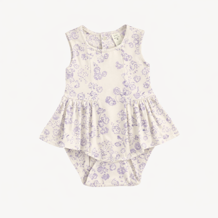 sleeveless square neck ballerina bubble | lilac scatter | organic cotton jersey