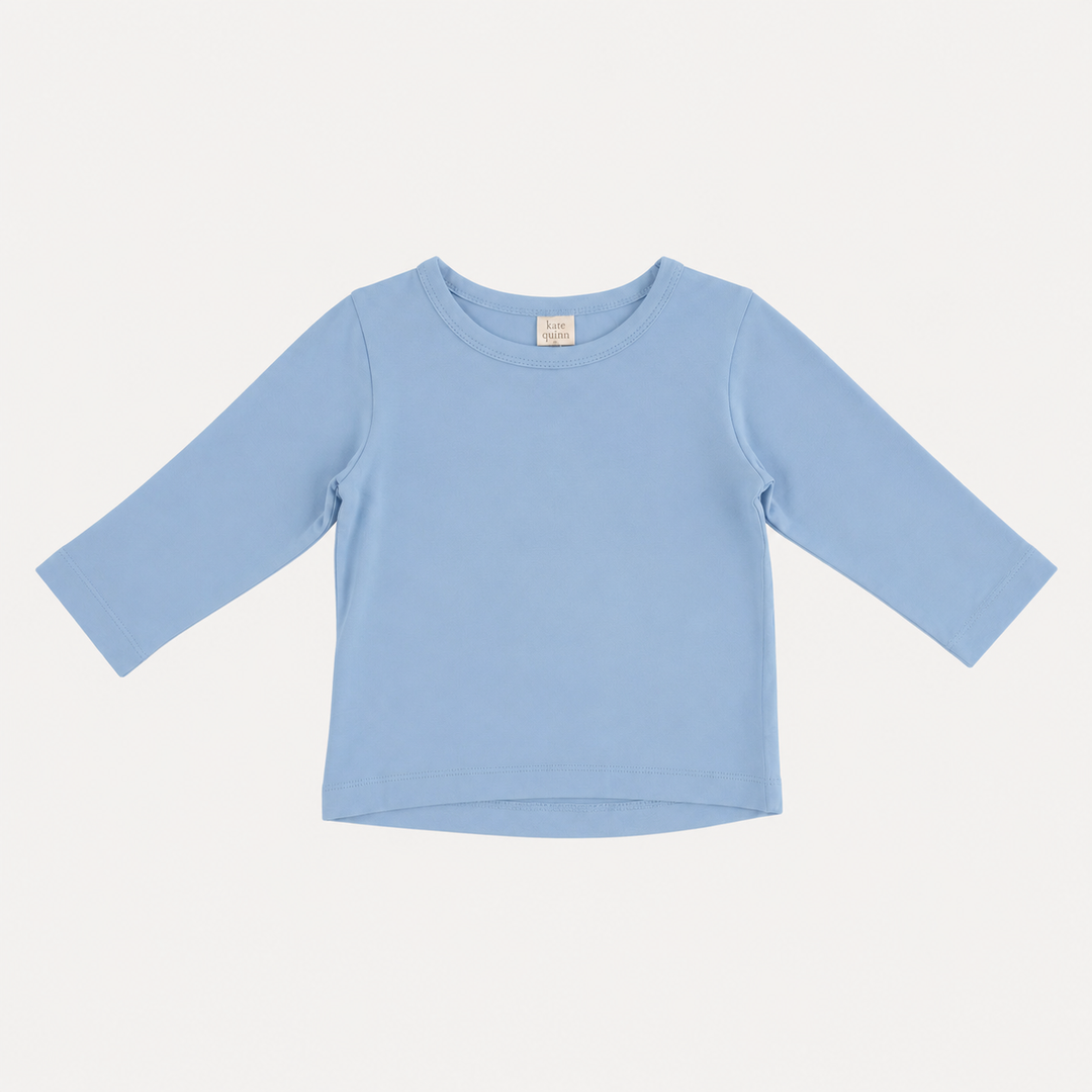 PREORDER long sleeve essential boxy tee | airy blue | bamboo