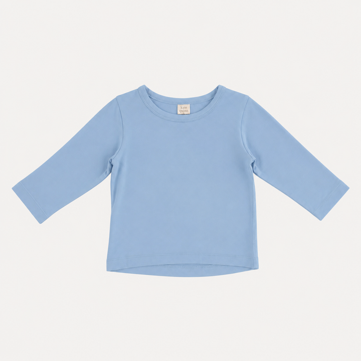 PREORDER long sleeve essential boxy tee | airy blue | bamboo
