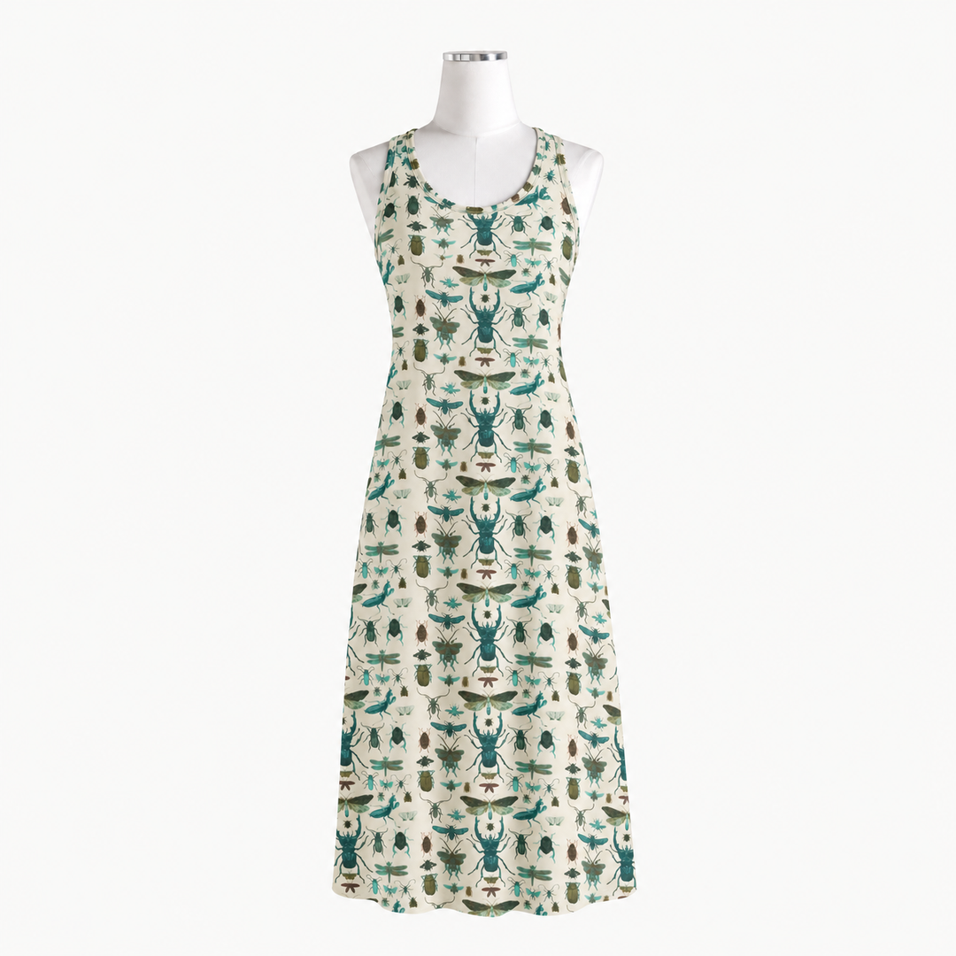 PREORDER womens tank nightie | aqua insects | modal