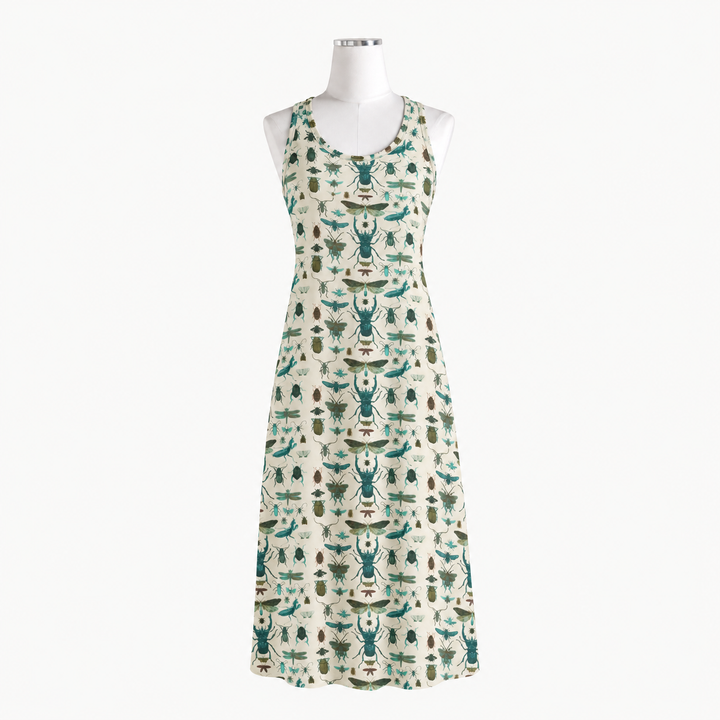 PREORDER womens tank nightie | aqua insects | modal