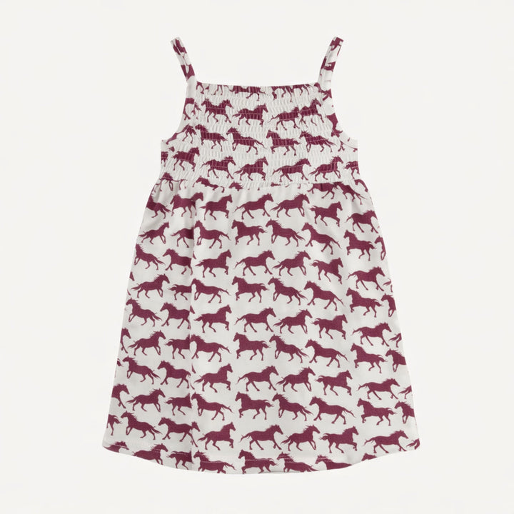 smocked spaghetti dress | wild ginger horses | organic cotton jersey