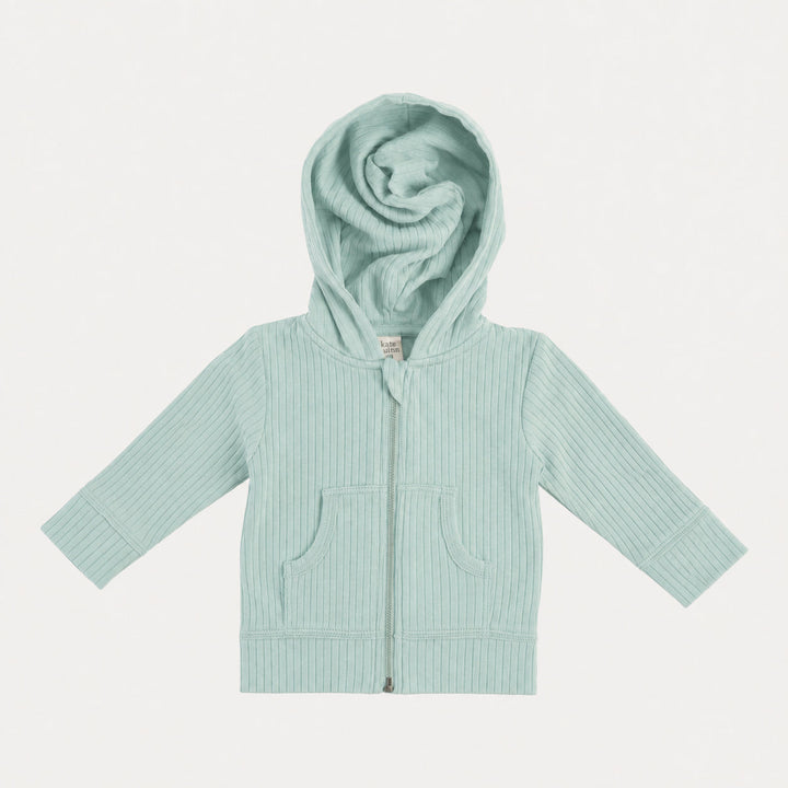 long sleeve skinny zipper pocket hoodie | surf spray | organic cotton wide rib