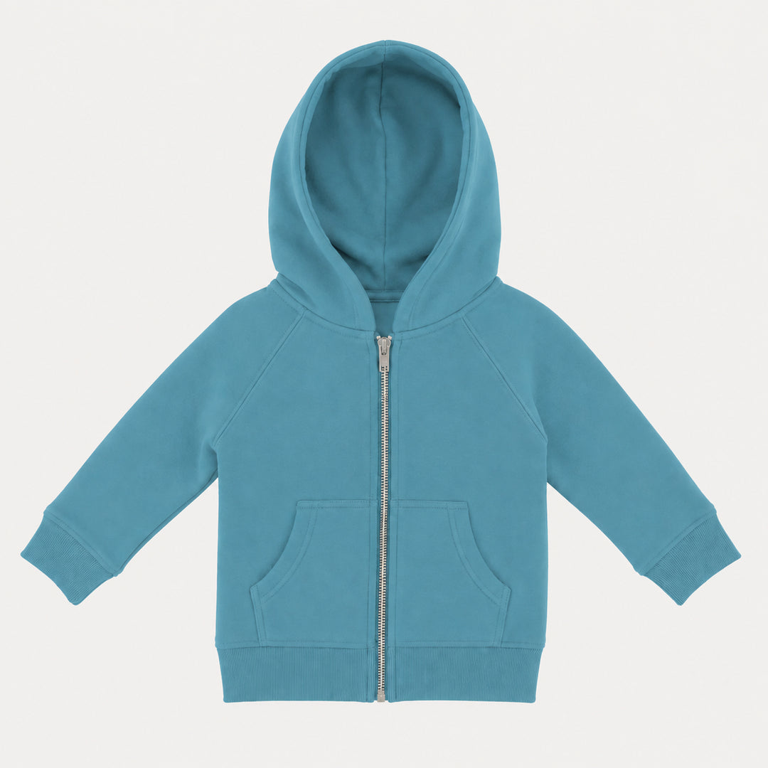 PREORDER zip front pocket hoodie | tropical sea | organic cotton interlock